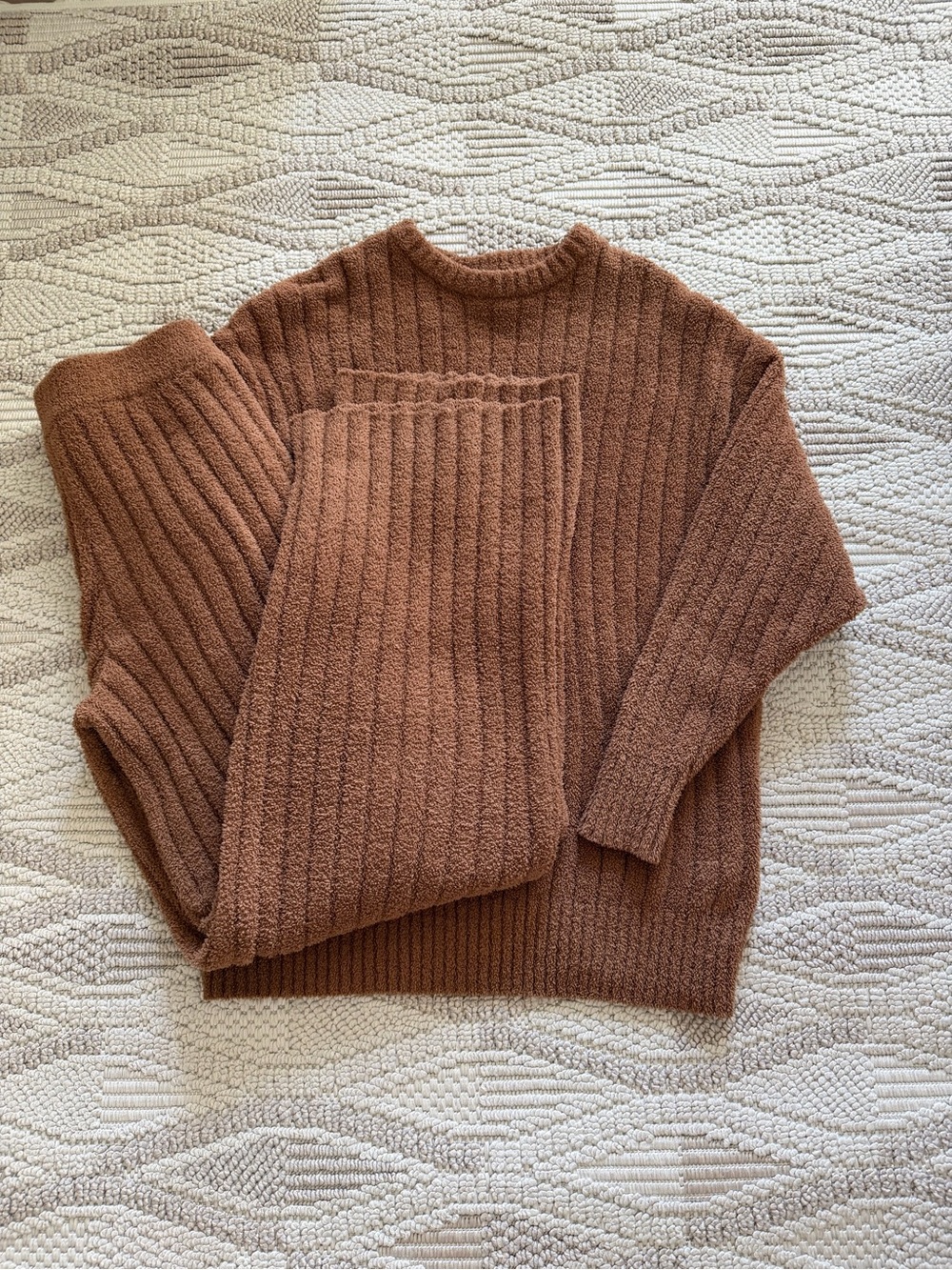 UGG Women's Ribbed matching Sweat Set - Chestnut